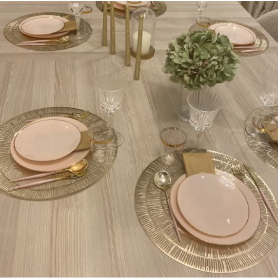 Lot De 6 Assiettes En Plastique Réutilisables - 19 Cm, Bordure Or & Blanc, Marque Paris Prix