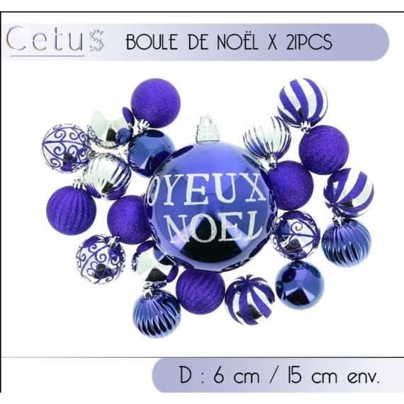 Assortiment 25 boules de noel en coton lumineuse