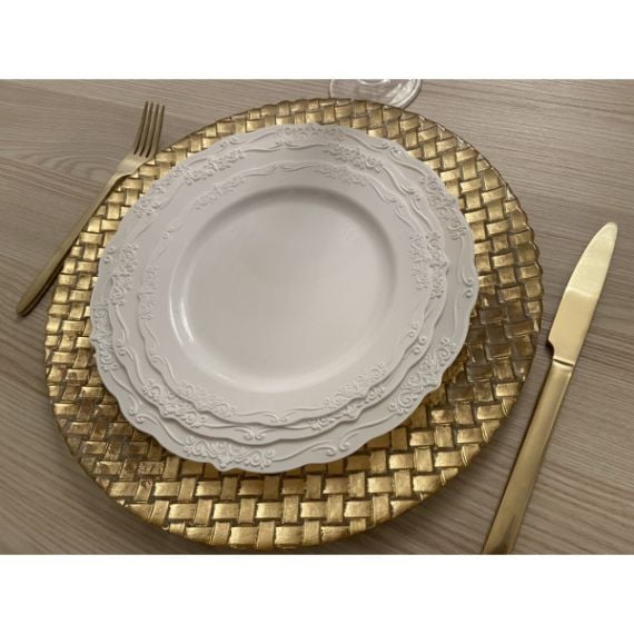 Lot de 30 Assiettes plastique réutilisables Manhattan Blanc , vaisselle  jetable- Badaboum