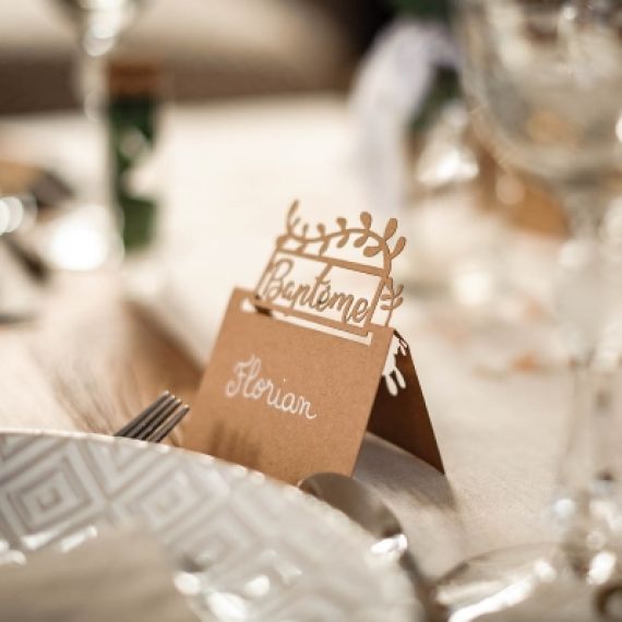 Chemin de table mariage kraft, decoration mariage - Badaboum