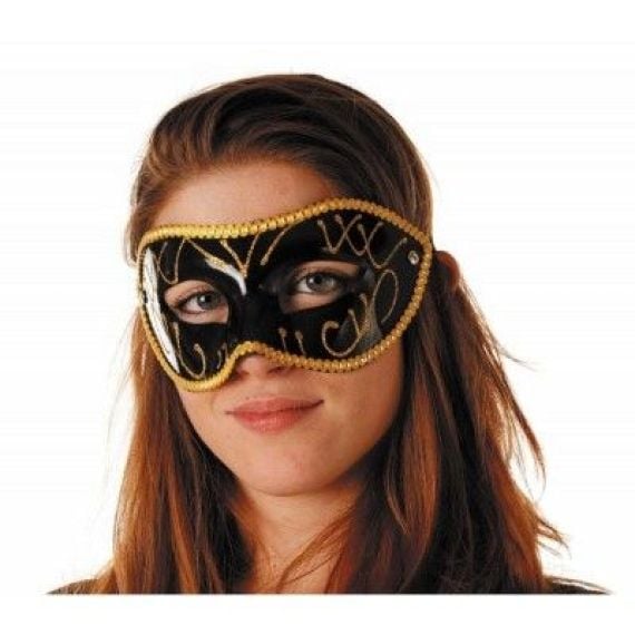 Masque pas cher, dentelle or, pour femme : Carnaval, bal masqué