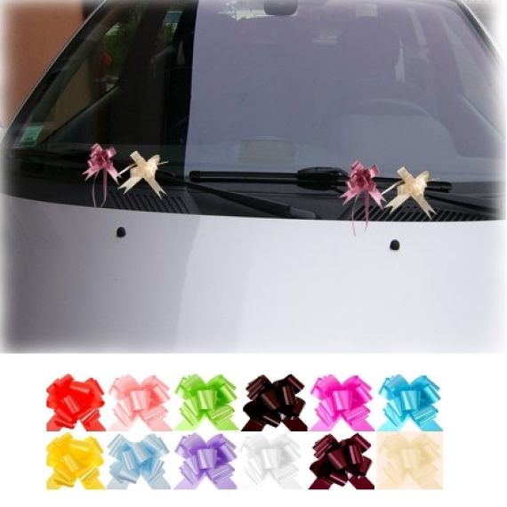 Mini noeud a tirer pour voiture mariage, decoration mariage - Badaboum