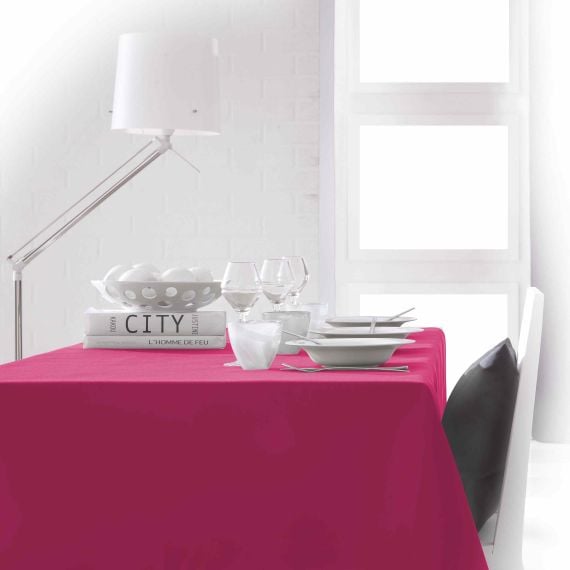 Nappe anti tache rectangulaire Fuchsia 150 x 250 cm - Badaboum