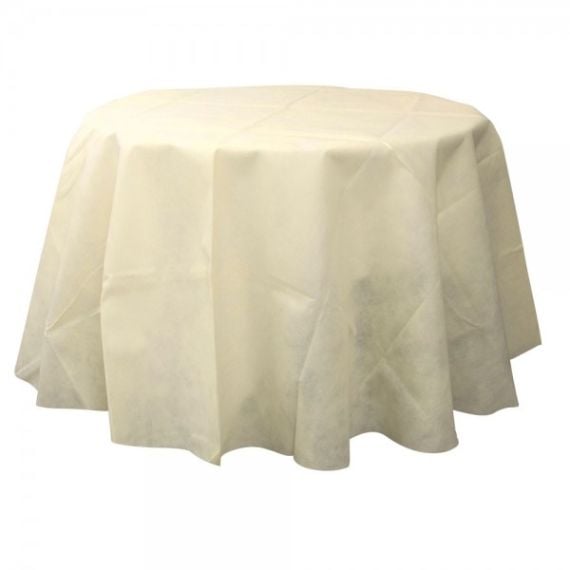 Nappe ronde jetable en soft aspect tissu bordeaux Ø2,40m - RETIF