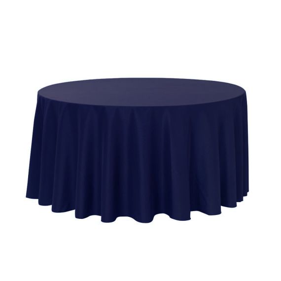 Nappe ronde jetable 240cm Bleu Marine en tissu intissé - Badaboum