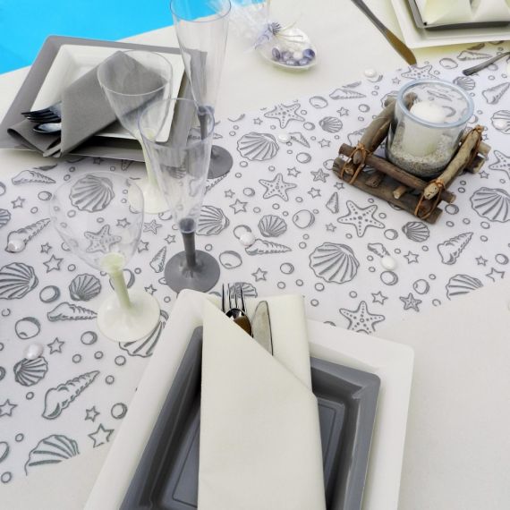 Nappe papier jetable en rouleau pas cher Or ou Argent 25M