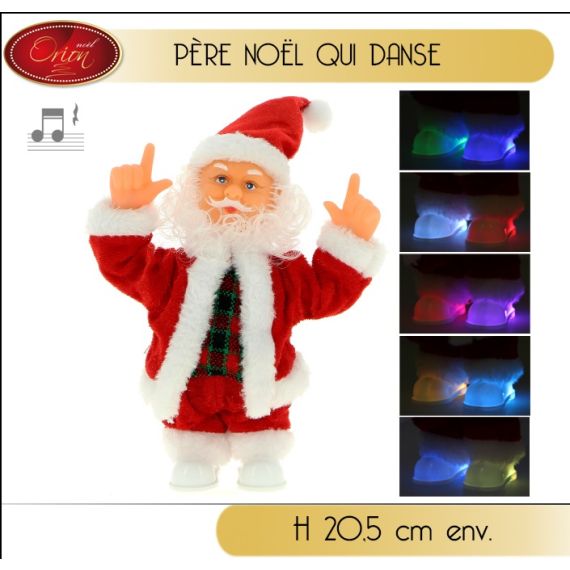 Père noel automate lumineux qui danse ,decoration noel - Badaboum