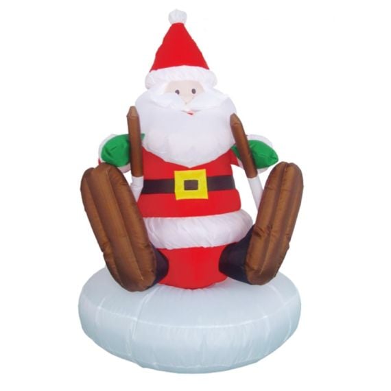 Pere noel lumineux gonflable 120cm, decoration de noel - Badaboum