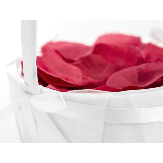 Panier De Fleurs En Dentelle Rose Pour Mariage - Avec Roses En Soie Et Perles, Fait Main - Décoration Table Fête | Panier Demoiselle D'honneur