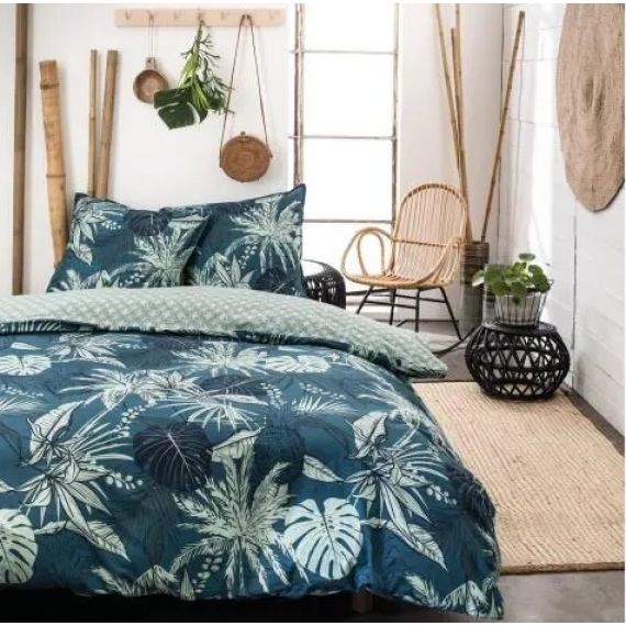 Housse de Couette Tropical Bleu