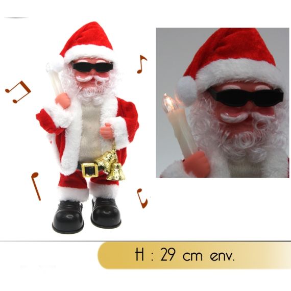 Bougie LED de Noël 20 cm - Père Noel