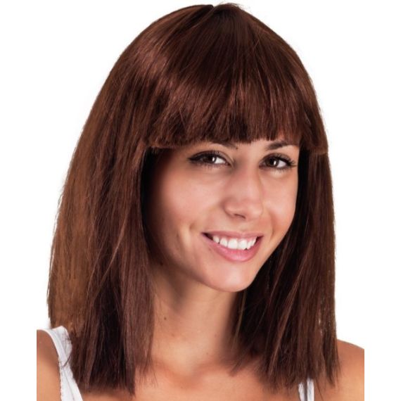 Perruque brune mi longue deals