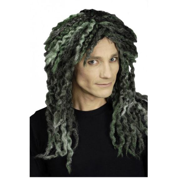 Perruque Rasta Vert et Noir accessoire de fete pas cher Badaboum