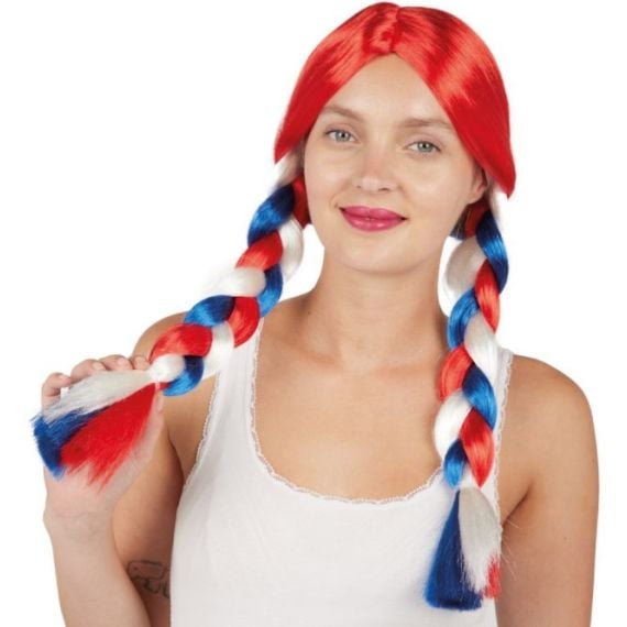 Perruque bleu blanc rouge store