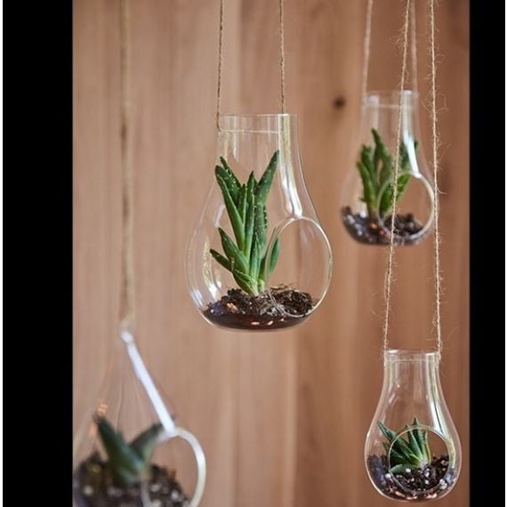 Petit bouteille en verre a suspendre avec ficelle de jute, deco