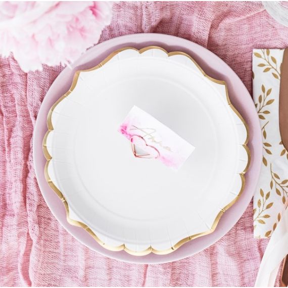 10 pièces Doré Assiette Jetable , Rond En Papier Assiette Jetable Pour  Mariage