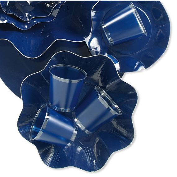 x8 Assiettes carton Bleu Marine