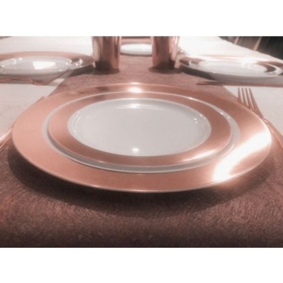 Assiette réutilisable métallisé ROSE GOLD DAYTONA (lot de 6)