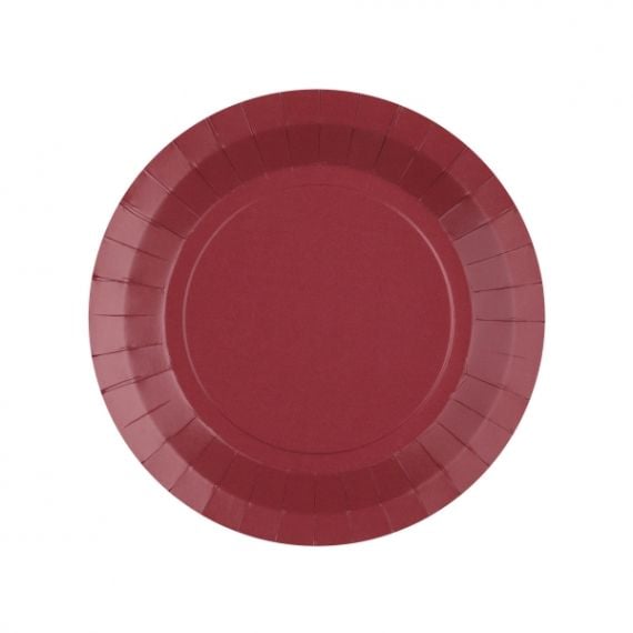 Assiette en Carton Bordeaux 18cm, vaisselle jetable - Badaboum