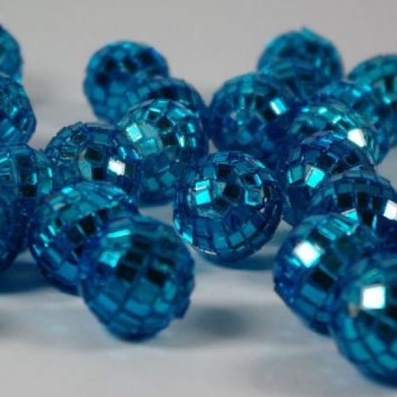 Petite boule a facette Turquoise, decoration mariage - Badaboum