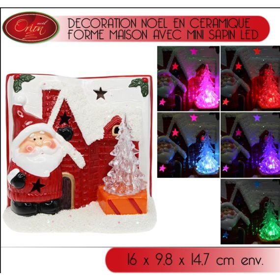 Petite maison de noel en ceramique lumineuse Decoration Noel Badaboum