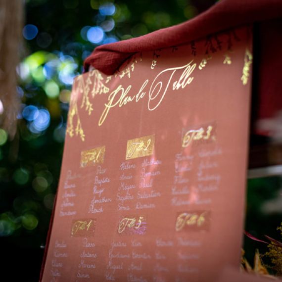 Carte Plan de table Mariage personnalisée - Cinéma