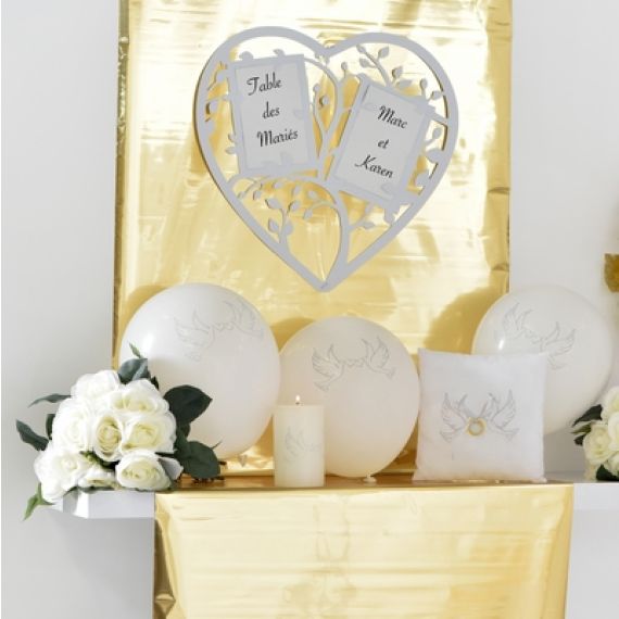 Ballon Gonflable transparent avec coeur rose, deco mariage - Badaboum