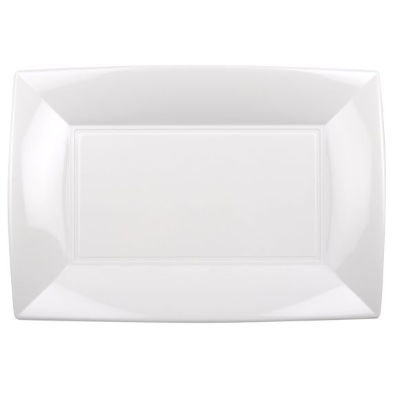 Plateau plastique rectangulaire Or 34x23cm, vaisselle jetable - Badaboum