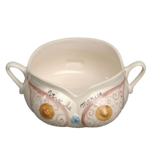 Pot en Porcelaine " Vive les Mariés ", vaisselle discount -  Badaboum