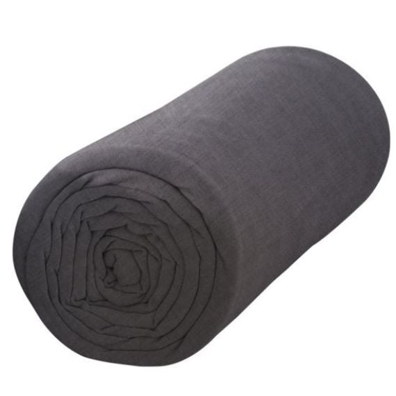 Drap housse 2 personnes gris foncé 