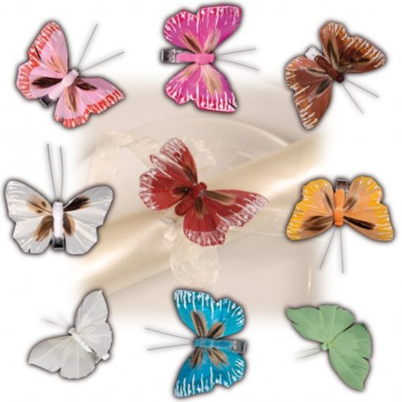 Papillon déco pas cher sur pince x6, deco table mariage - Badaboum