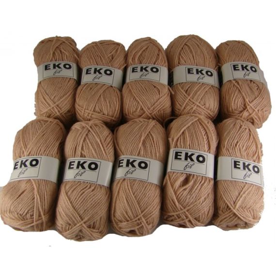 Pelote de laine Eko Fil Marron Clair, tricot laine - Badaboum