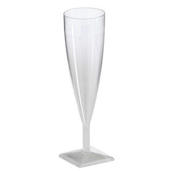 Verres en plastique réutilisables 15 cl transparents à pied Argent