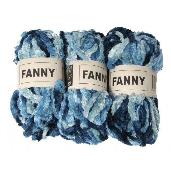 Pelote de laine chenille Fanny Océan x3, tricot laine - Badaboum