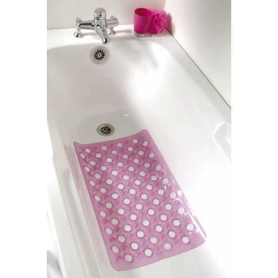 Fond de Baignoire 60 x 38 cm fuchsia Coeur, accessoire baignoire - Badaboum