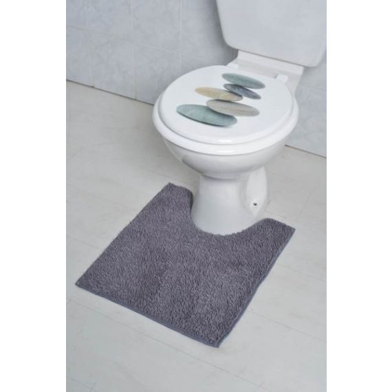 TAPIS POLYESTER CONTOUR WC 45 X 50 CM - GRIS REF 7601180