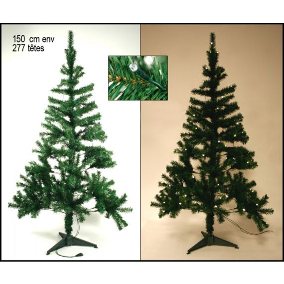 Sapin vert lumineux 1m50 lumineux, sapin artificiel pas cher - Badaboum