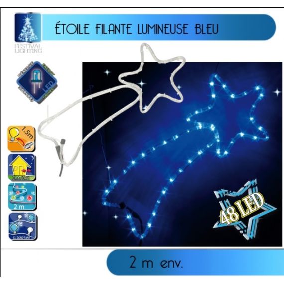 Vente Bande Ruban LED Lumineux flexible plat 150 LED Bleu - Badaboum