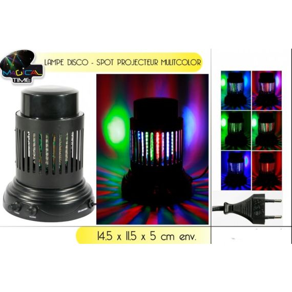 Lampe disco Spot projecteur multicolore, vaisselle discount - Badaboum