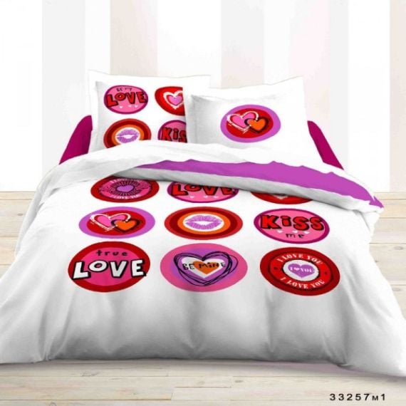 Housse de couette 220x240 This is Love, linge de lit pas cher - Badaboum