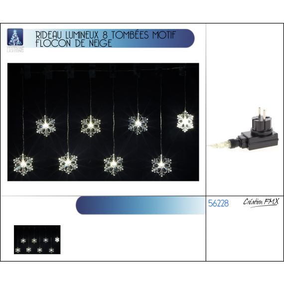 Rideau lumineux LED flocon de neige intérieur rideau lumineux