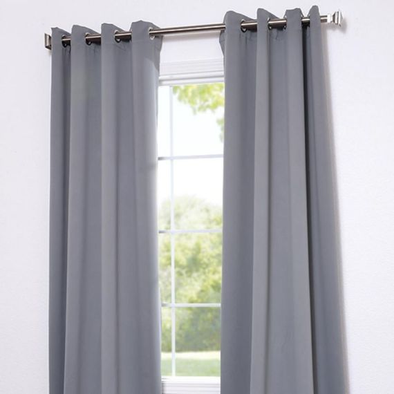 Rideau isolant doublé polaire - Gris clair - 140x260 cm - Polyester