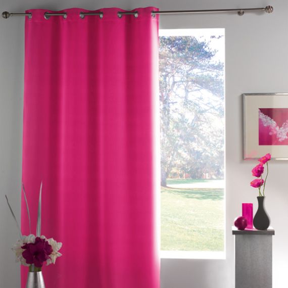 Rideau occultant Fuchsia 140 x 260 cm, double rideaux - Badaboum