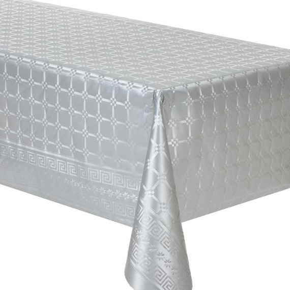 CGMP Damassé - Rouleau de nappe jetable - blanc - 1 x 10 m Pas