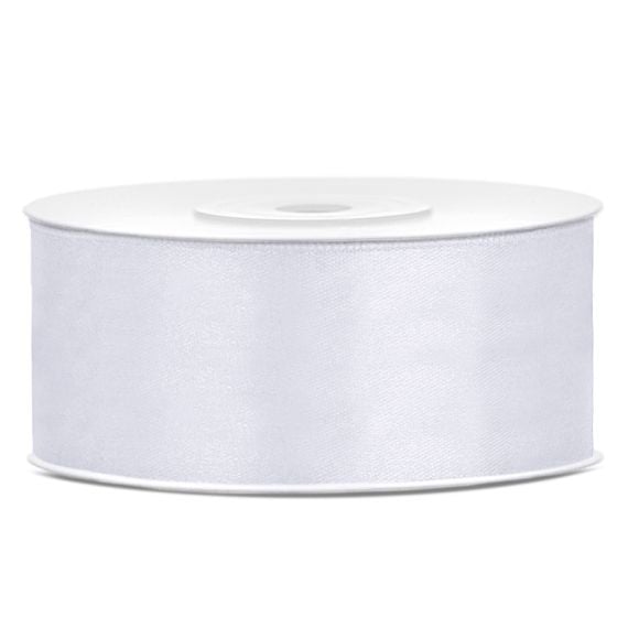 Achat Ruban satin Blanc Grande Largeur 100 mm x 25 mètres - Badaboum