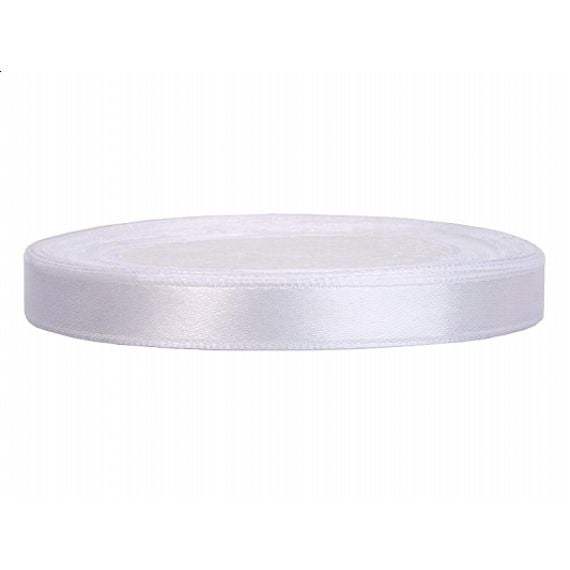 Ruban satin Blanc 25x6mm, ruban de satin pas cher- Badaboum