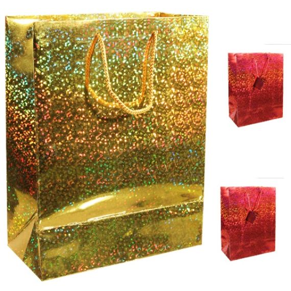 Sac cadeau holographique de Noel, emballage cadeau Noel - Badaboum