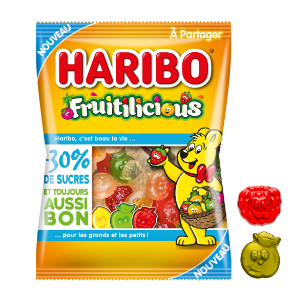 Sachet de bonbons Haribo Fruitilicious pas cher - Badaboum