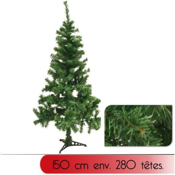 Sapin vert lumineux 1m50 lumineux, sapin artificiel pas cher - Badaboum