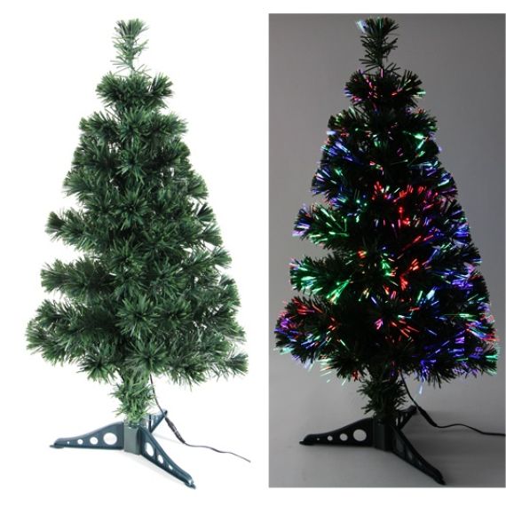 Sapin de Noël artificiel lumineux fibre optique LED 90 cm